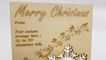 Load image into Gallery viewer, WOOD ENGRAVED SNOWFLAKE POSTCARD